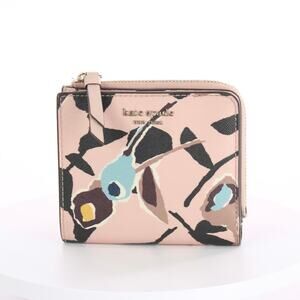 Kate Spade New York Pink Multi Floral Zip Around Coin Purse Wallet
